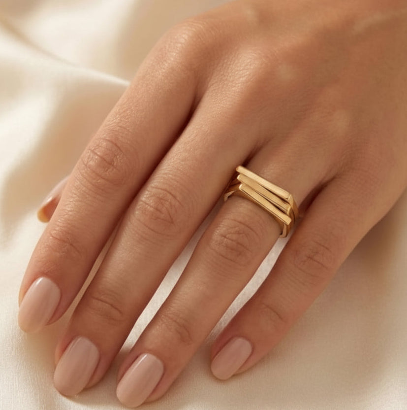 Stainless Three stack ring