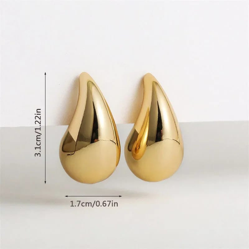 Teardrop Dome gold & silver Earrings