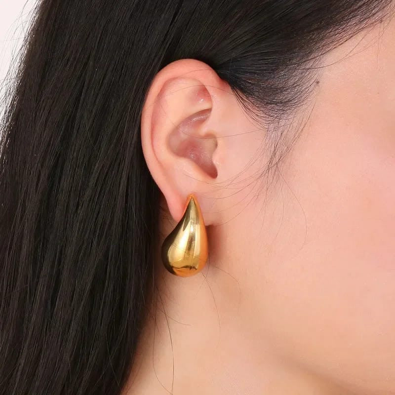 Teardrop Dome gold & silver Earrings