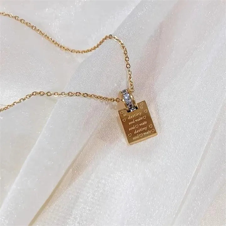 Letter with ring design necklace