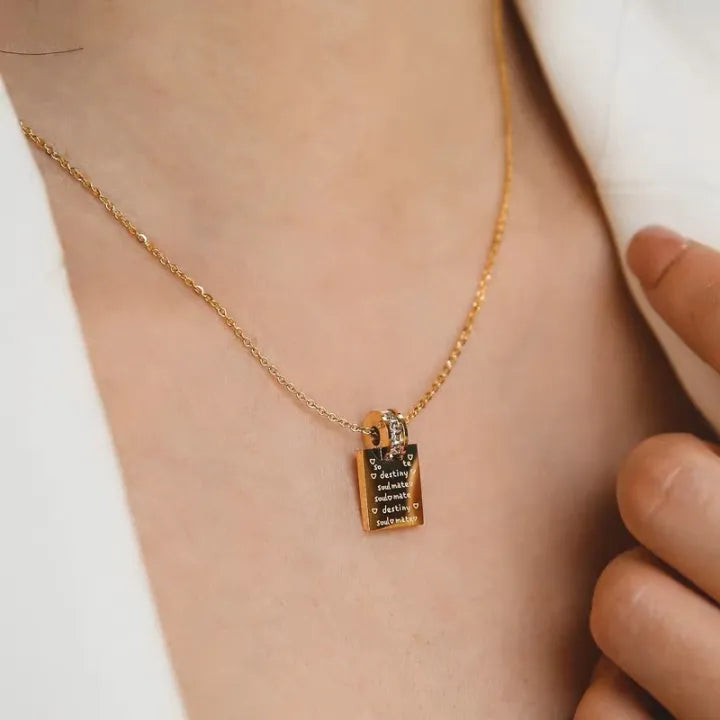 Letter with ring design necklace