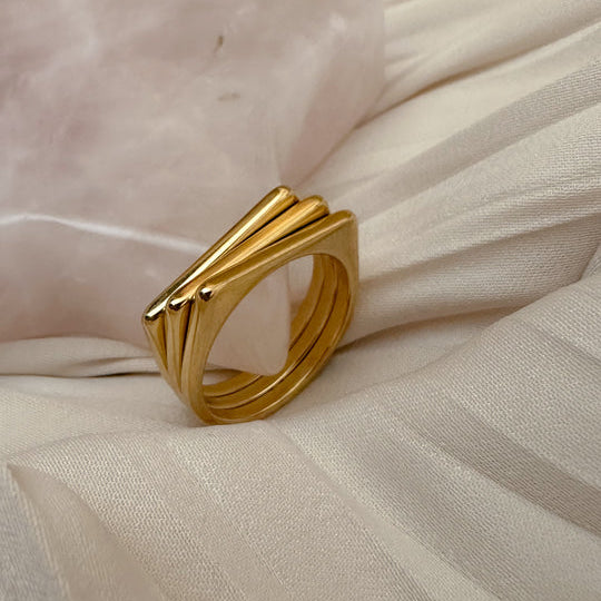 Stainless Three stack ring