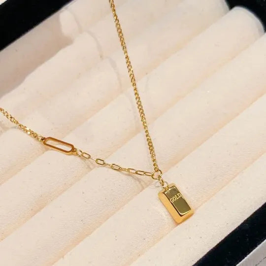 small gold bar necklace